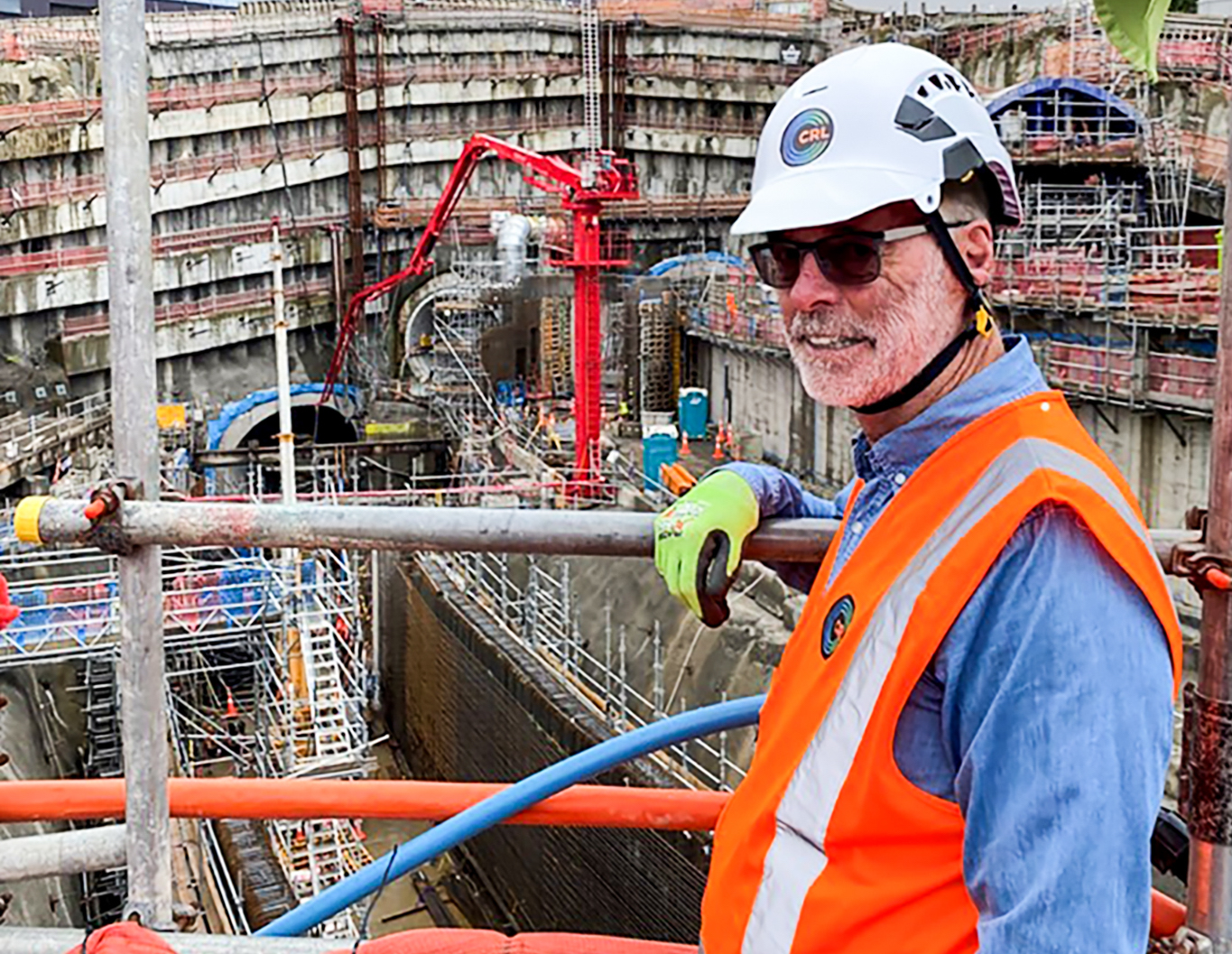 Auckland Mayor Wayne Brown on a tour of the Maungawhau Mt Eden City Rail Link CRL station during construction in November 2022. Photo / Supplied