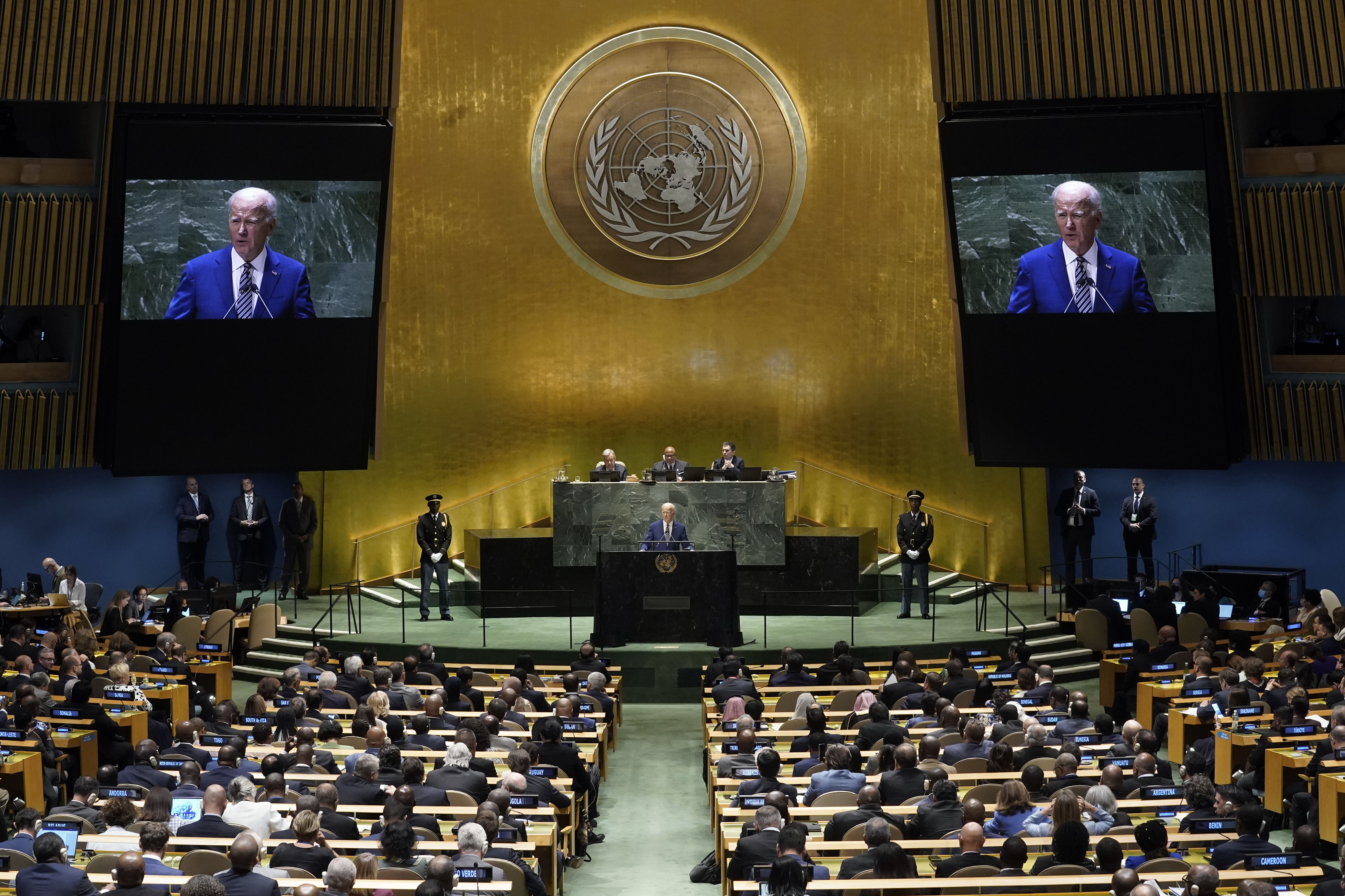 US President Joe Biden addresses the 78th session of the United Nations General Assembly. Photo / AP