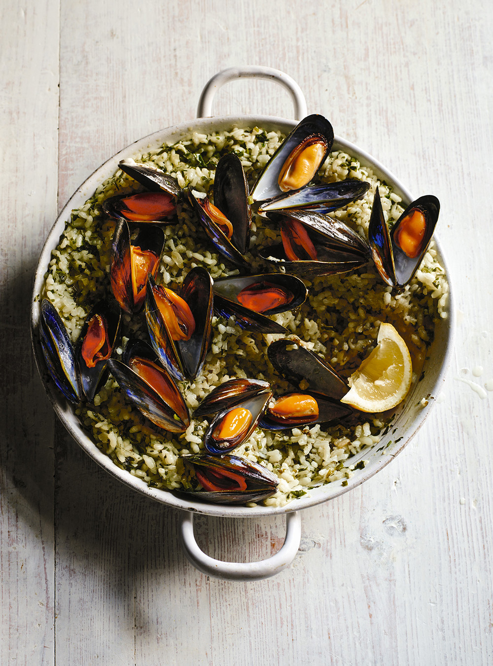 A simple paella-style recipe made with mussels, by Rick Stein.