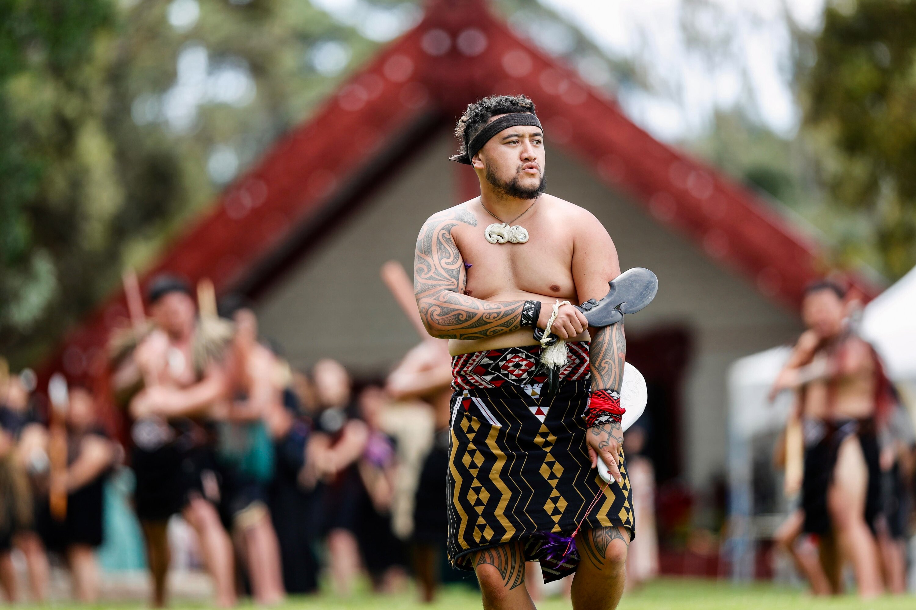 More than 120 people participated in the welcome ceremony for the Māori Queen and members of Te Pāti Māori. Photo / Dean Purcell