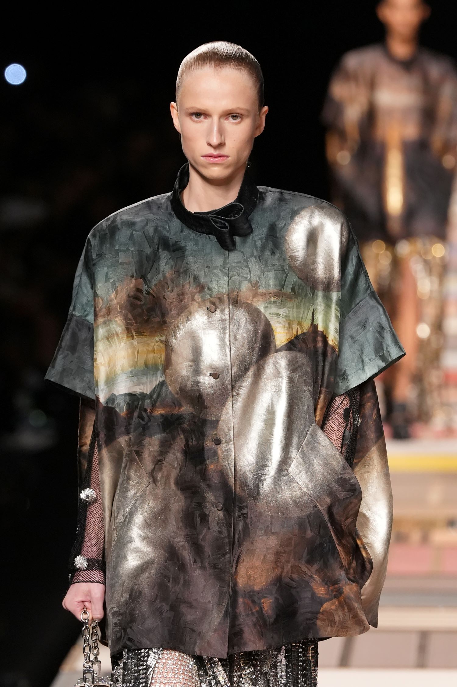 Izzy Cowdell walking exclusively for Louis Vuitton today. Photo / Getty Images