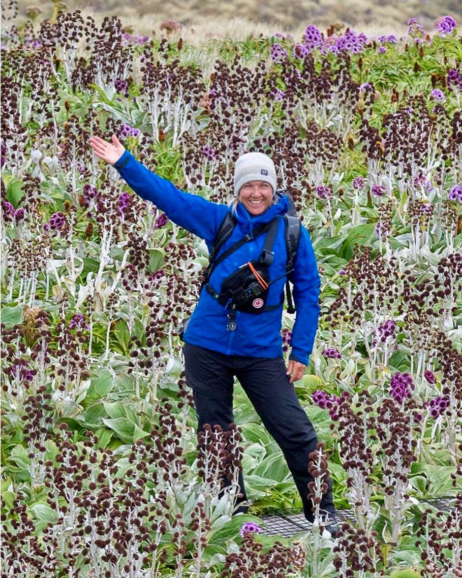 Expedition Leader and Naturalist Helen Ahern in the Sub Antarctic Islands. Photo / Instagram; a_little_kiwi
