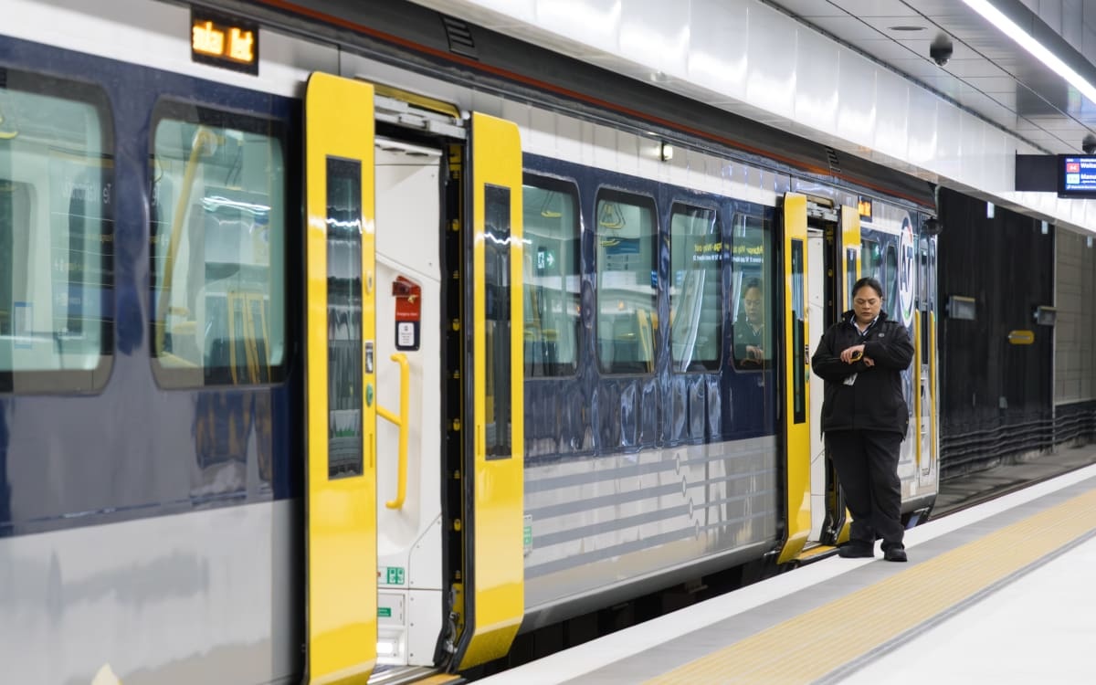 Testing of the Auckland City Rail Link has forced another closure to the whole rail network. Photo / RNZ, Yiting Lin