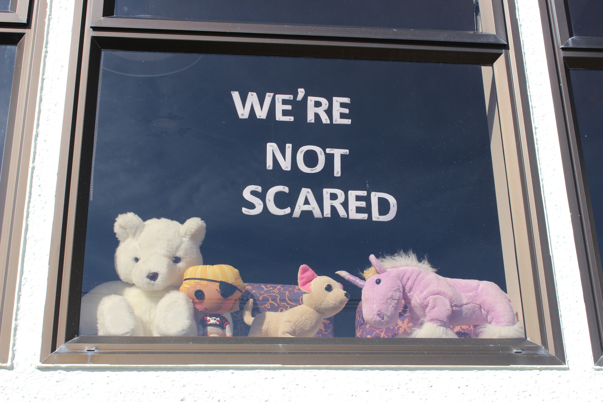 Teddy bears in the front window of Kapiti Rest Home. Photo / David Haxton