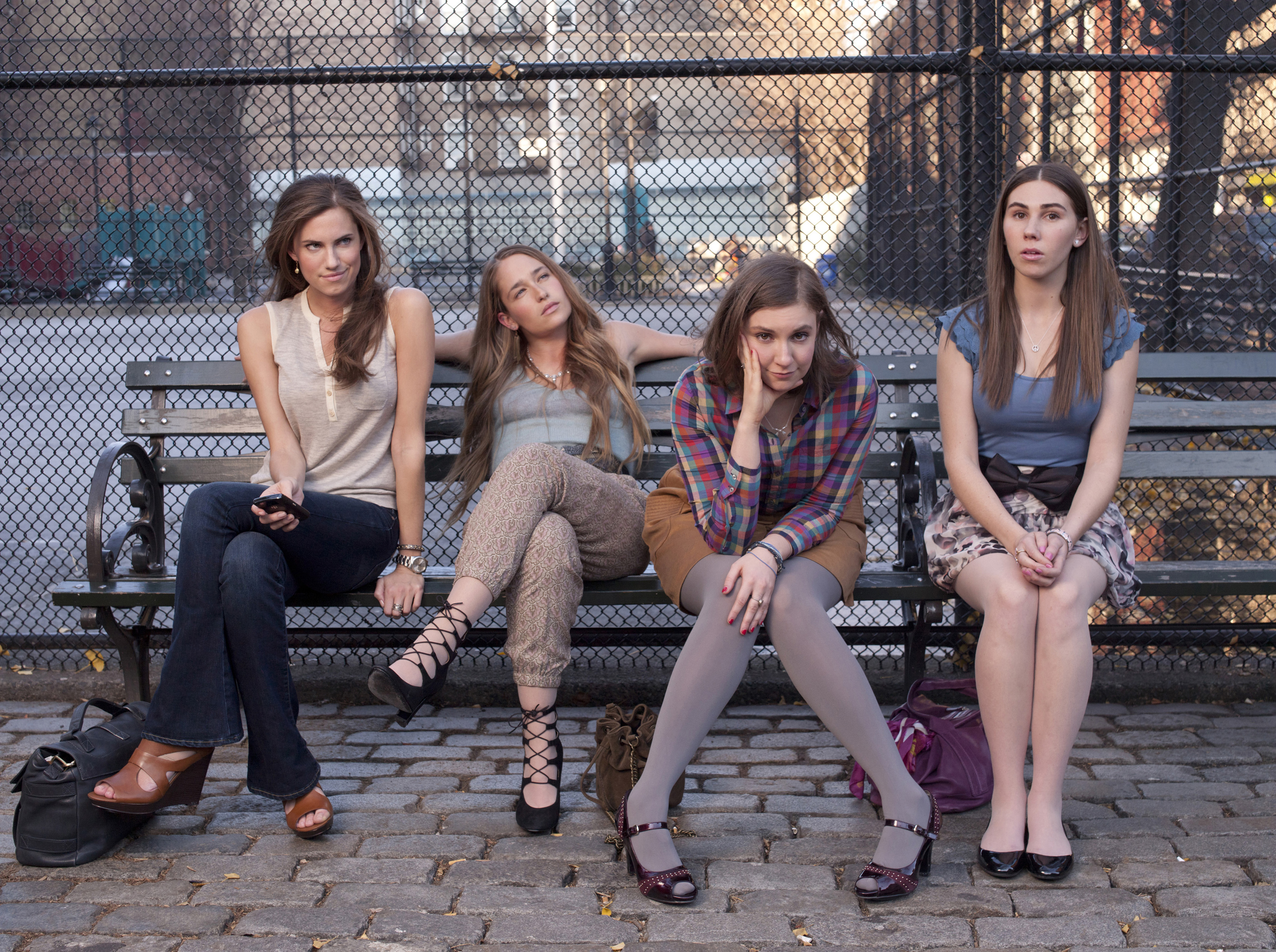 Allison Williams, Jemima Kirke, Lena Dunham, and Zosia Mamet in 'Girls'. Photo / Supplied