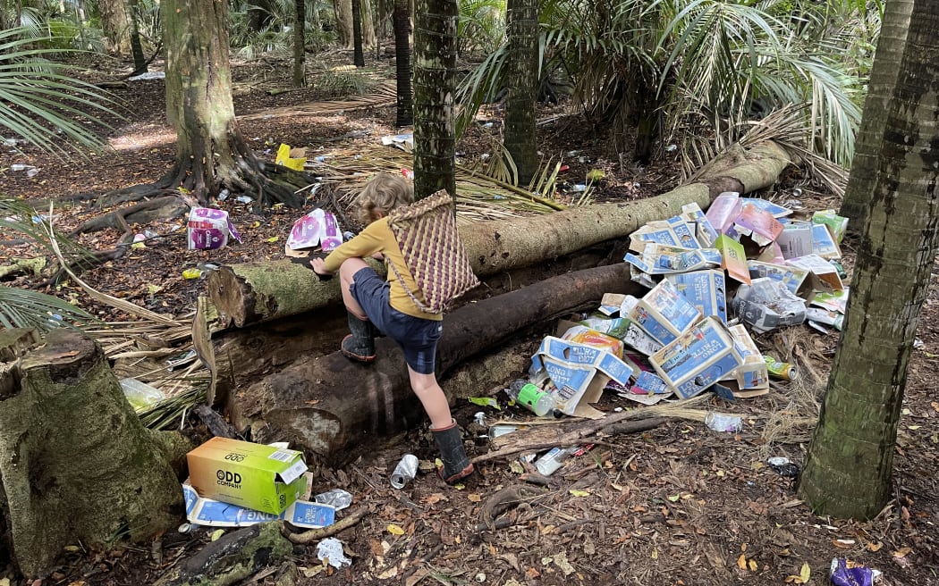 Gibson blamed festivalgoers for the rubbish rather than the organisers who he said reacted speedily to clean up the area once they were informed about the trash. Photo / Sam Gibson
