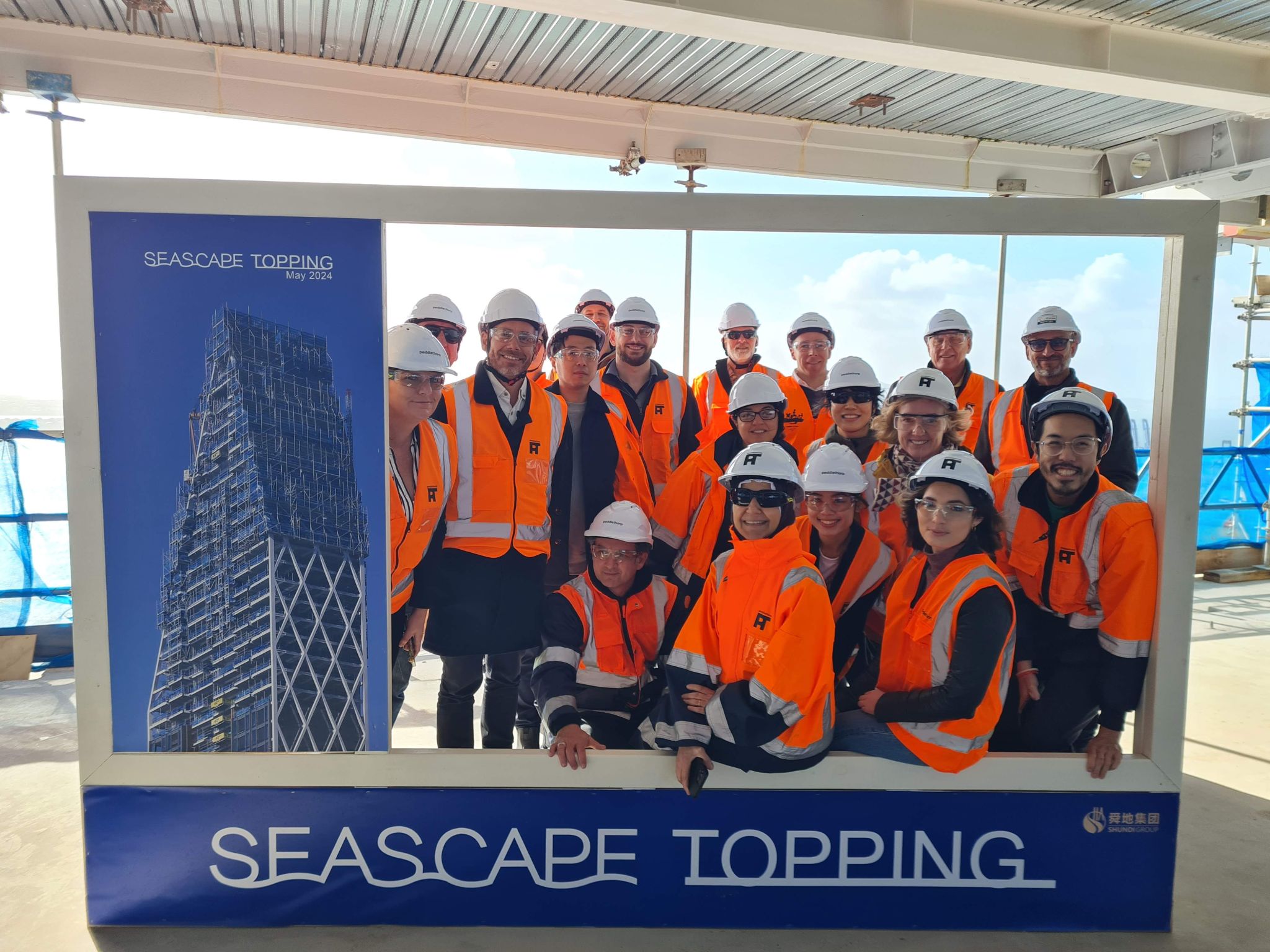 Staff from the Auckland office of architects peddlethorp posted this image of themselves at Seascape two months ago.