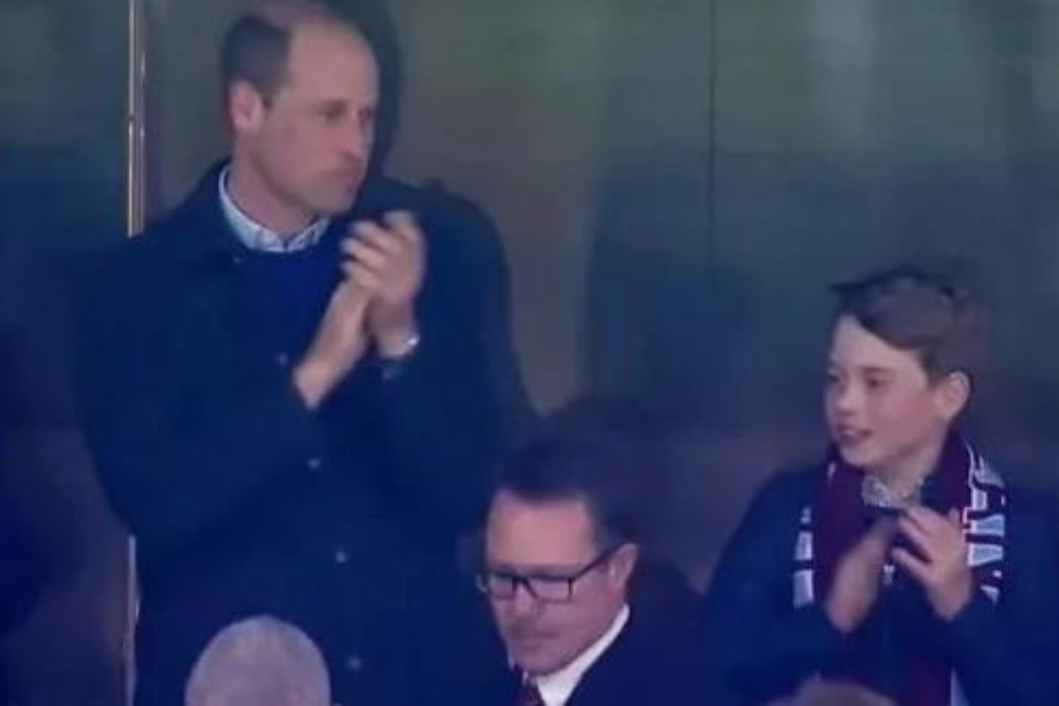 Prince William and Prince George were thrilled when Aston Villa’s Ollie Watkins scored a goal. Photo / TNT Sports