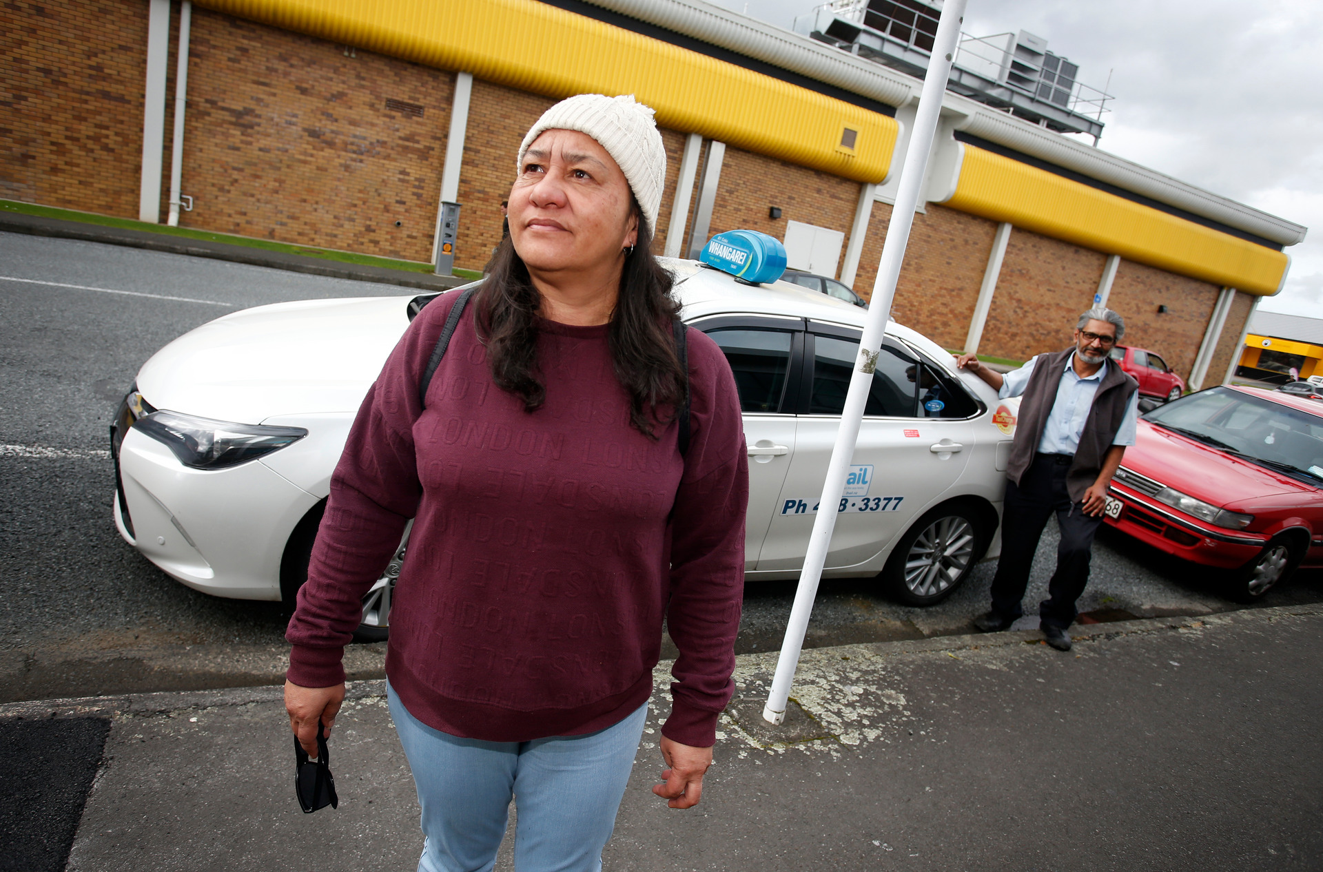 Kororia Parata, left, and Abid Latif of A1 Cabs are among those annoyed by out-of-town cowboy taxi operators ripping off Northlanders.
Photo / Michael Cunningham

