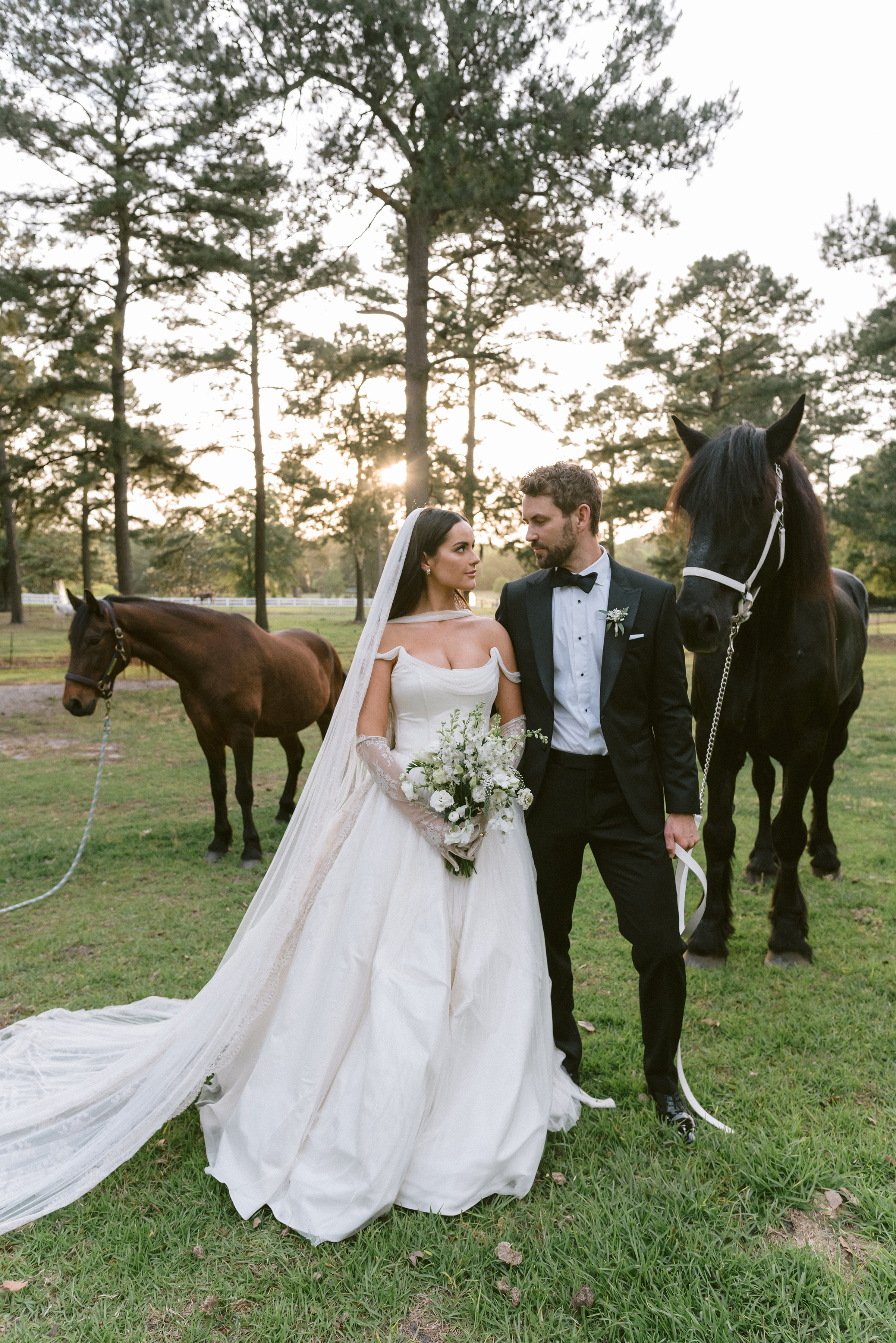 Natalie Joy and Nick Viall on their wedding day at Magnolia Farm and Stables in Savannah, Georgia on April 27, 2024. Photo / Sarah Partain via The New York Times
