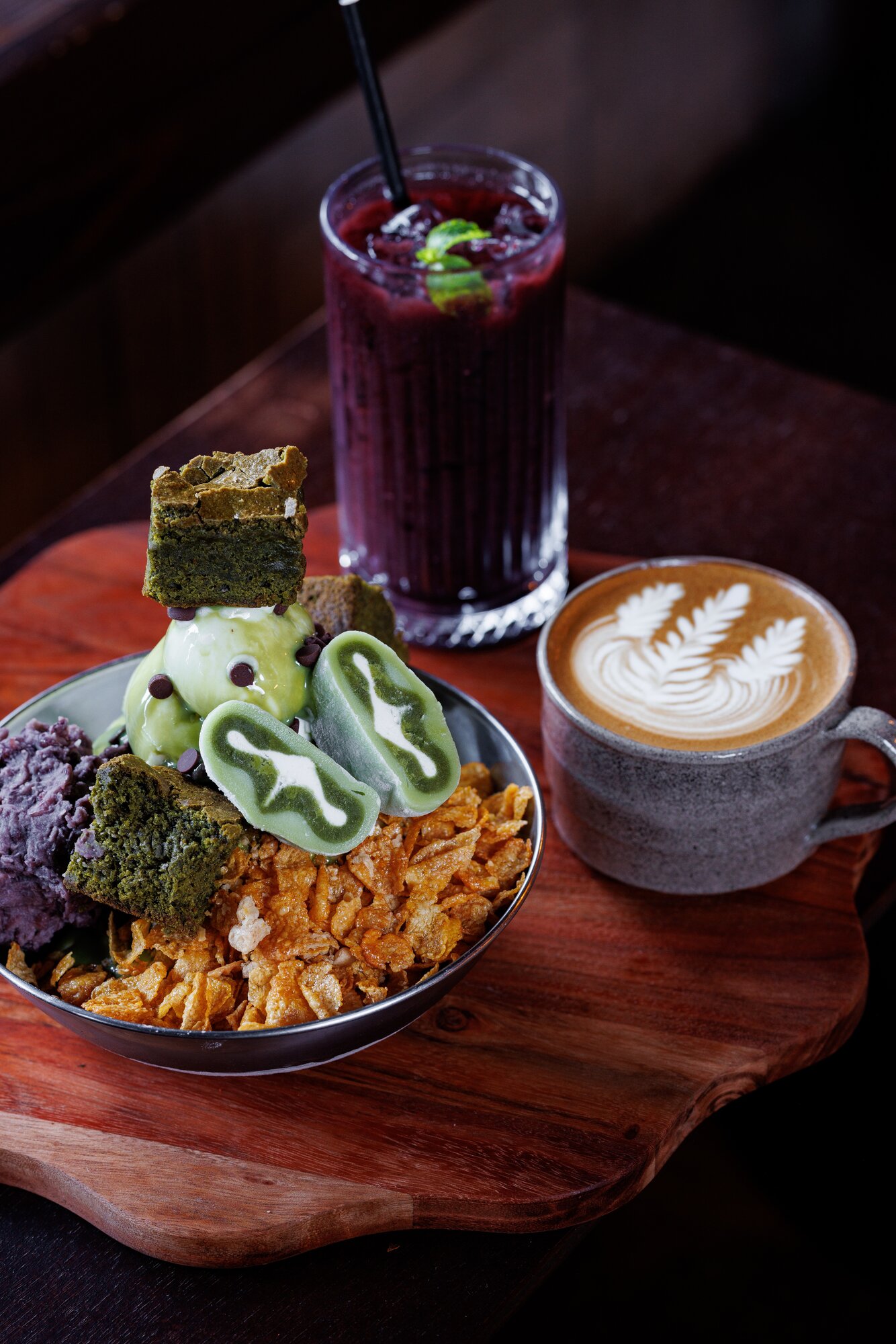 The Green Dream dessert on the menu at Seoul 1946 Roastery in Takapuna. Photo / Babiche Martens