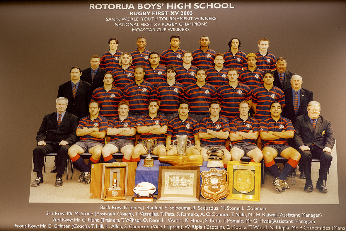 The 2003 Rotorua Boys' High School First XV team. Photo / Andrew Warner