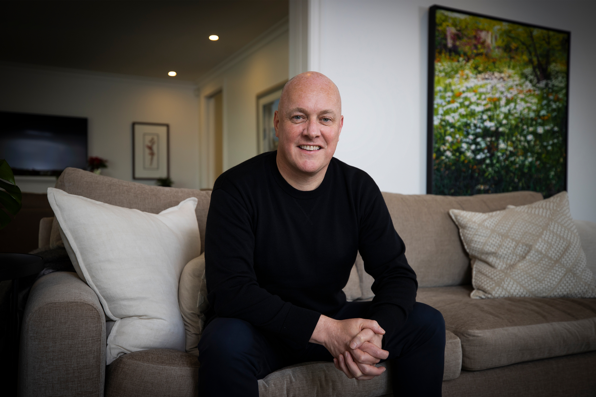 National Party leader Christopher Luxon at home in Auckland. Photo / Brett Phibbs