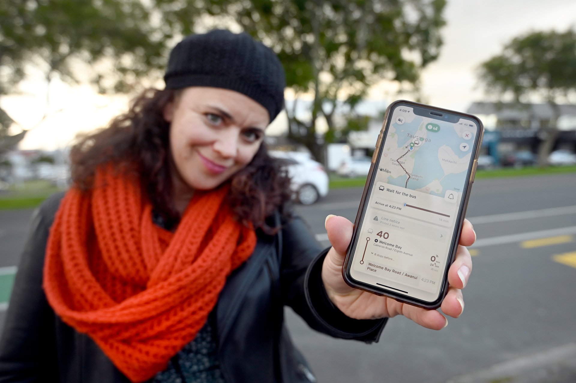 The Transit app says a bus should be here by now but the bus was nowhere to be seen. Late buses, according to the app, were a regular feature in this challenge. Photo / George Novak