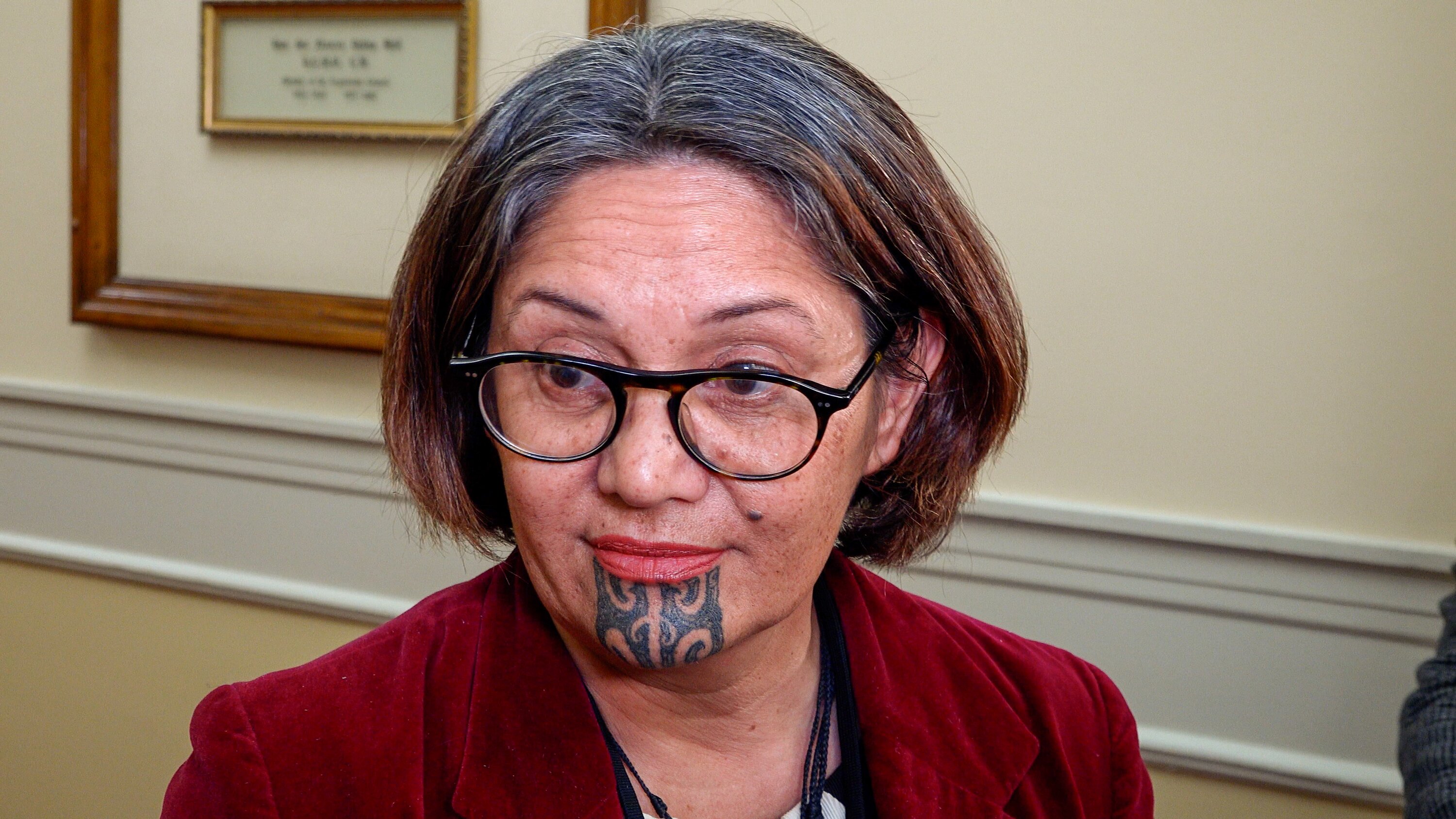 Former Green list MP Darleen Tana speaking to media at Parliament in Wellington. Photo / Mark Mitchell