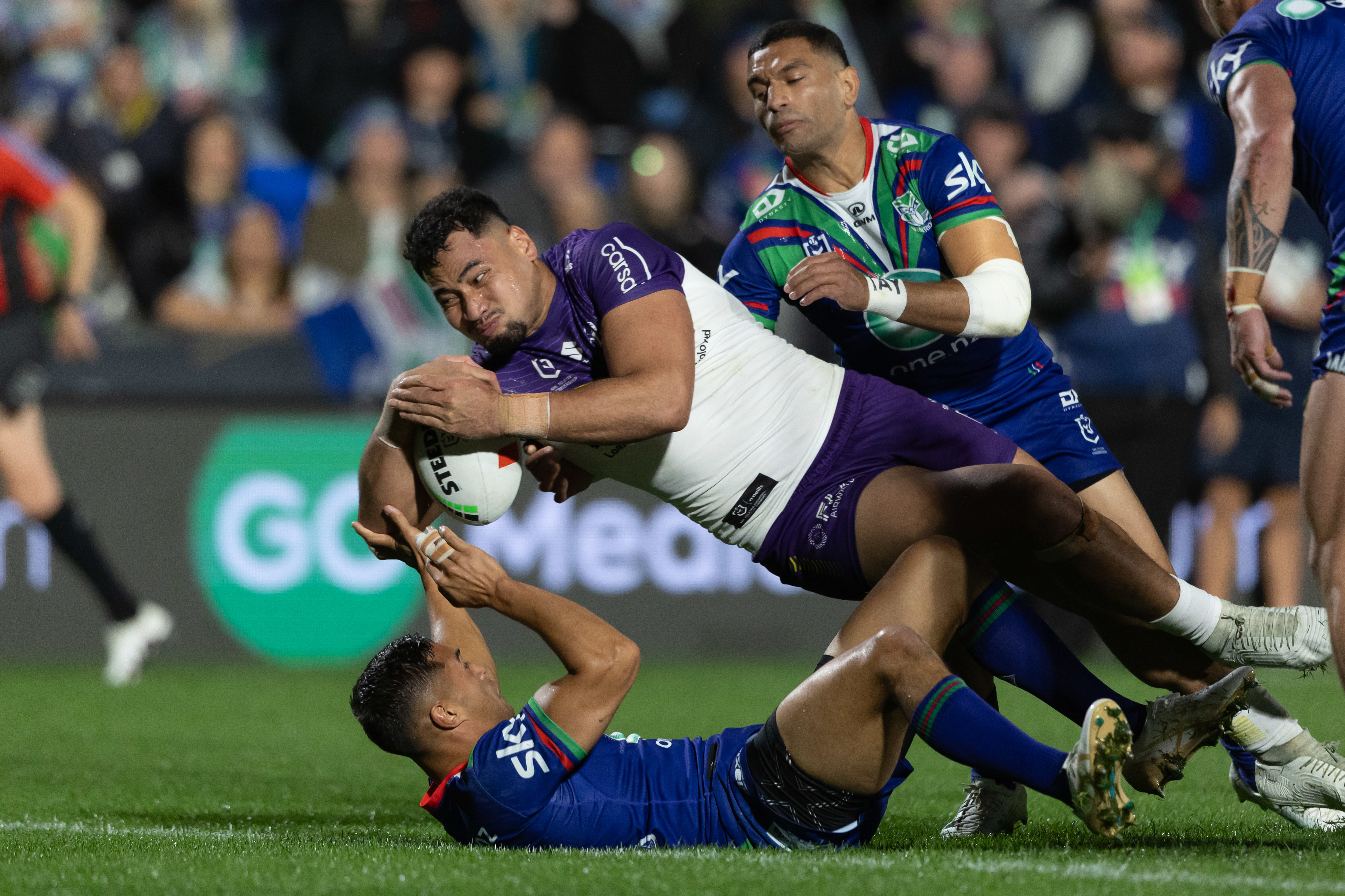 Eliesa Katoa was among the stars in the Melbourne Storm's win over the Warriors. Photo / Photosport