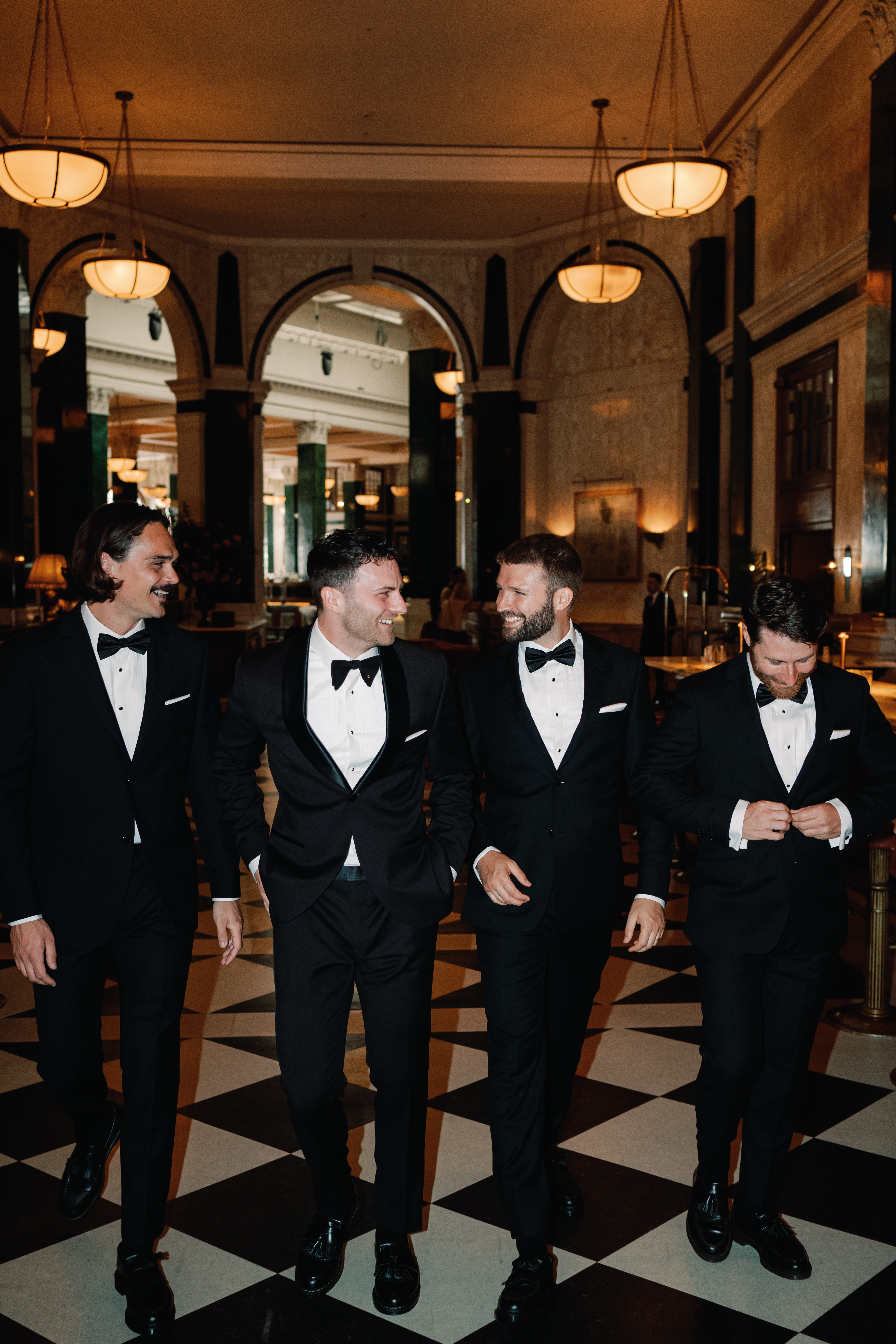 Christopher (second from left) and his groomsmen. Photo / Jessica Lily
