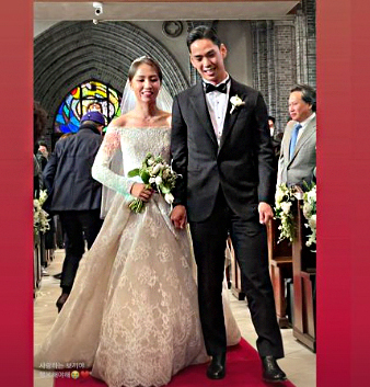 Lydia Ko and Chung Jun got married at Myeongdong Cathedral in central Seoul on December 30. Photo / Supplied
