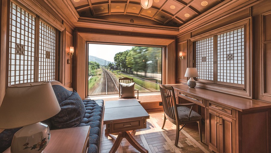 Travellers get an authentic experience in the Seven Stars by staying overnight in a traditional ryokan during the journey.