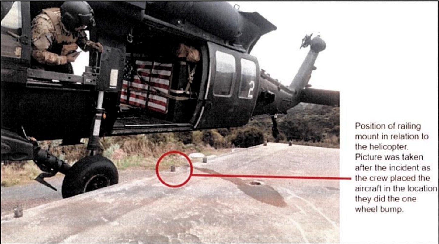 The US inquiry report showing the pole stump it believes led to the fatal fall of Lance Corporal Nicholas Kahotea.