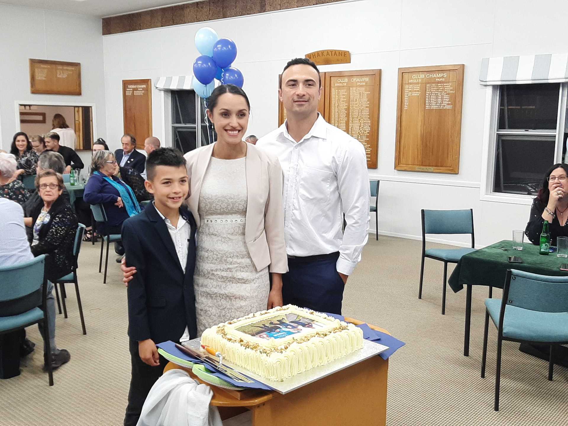 Tania Tapsell with fiance Kanin Clancy and Clancy's son. Photo / Zizi Sparks