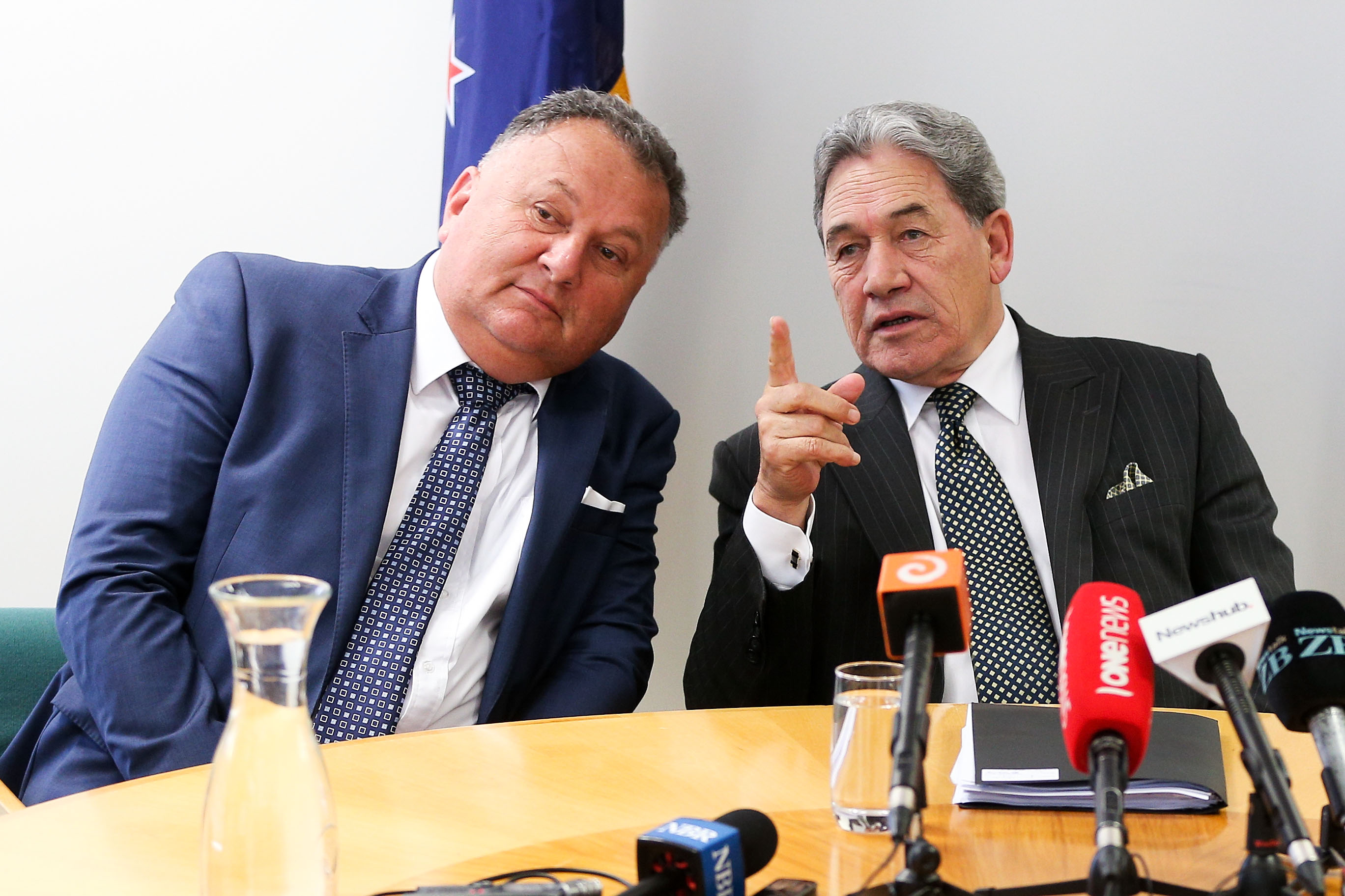 Talk, talk:  Winston Peters and his deputy Shane Jones.   Photo / Getty Images

Photo / Getty Images