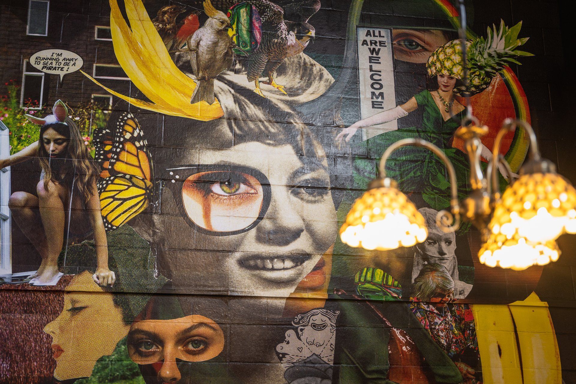 Whanganui artist Mike Marsh's mural at Munch in Palmerston North tells the story of the eatery's owner, Veronica James. It is part of the new Coastal Arts Trail. Photo / Supplied
