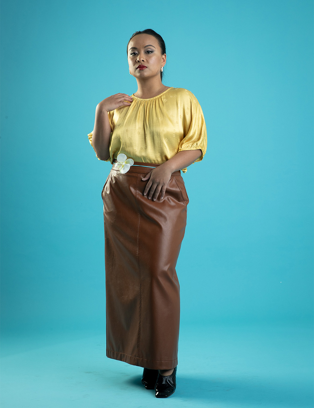 Marianne Infante for Canvas Magazine earlier this year, styled by Courtney Joe and wearing Gabebe's. Photo / Dean Purcell