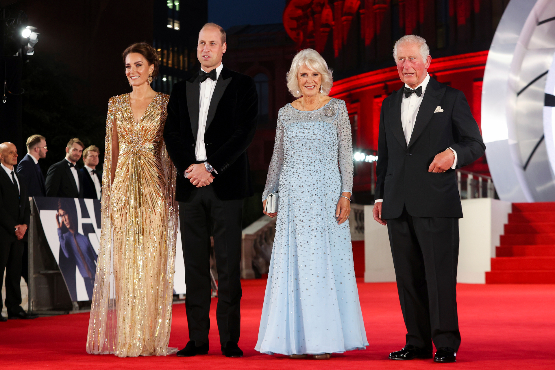 Princess Kate, Prince William, Queen Consort Camilla and King Charles. Photo / AP