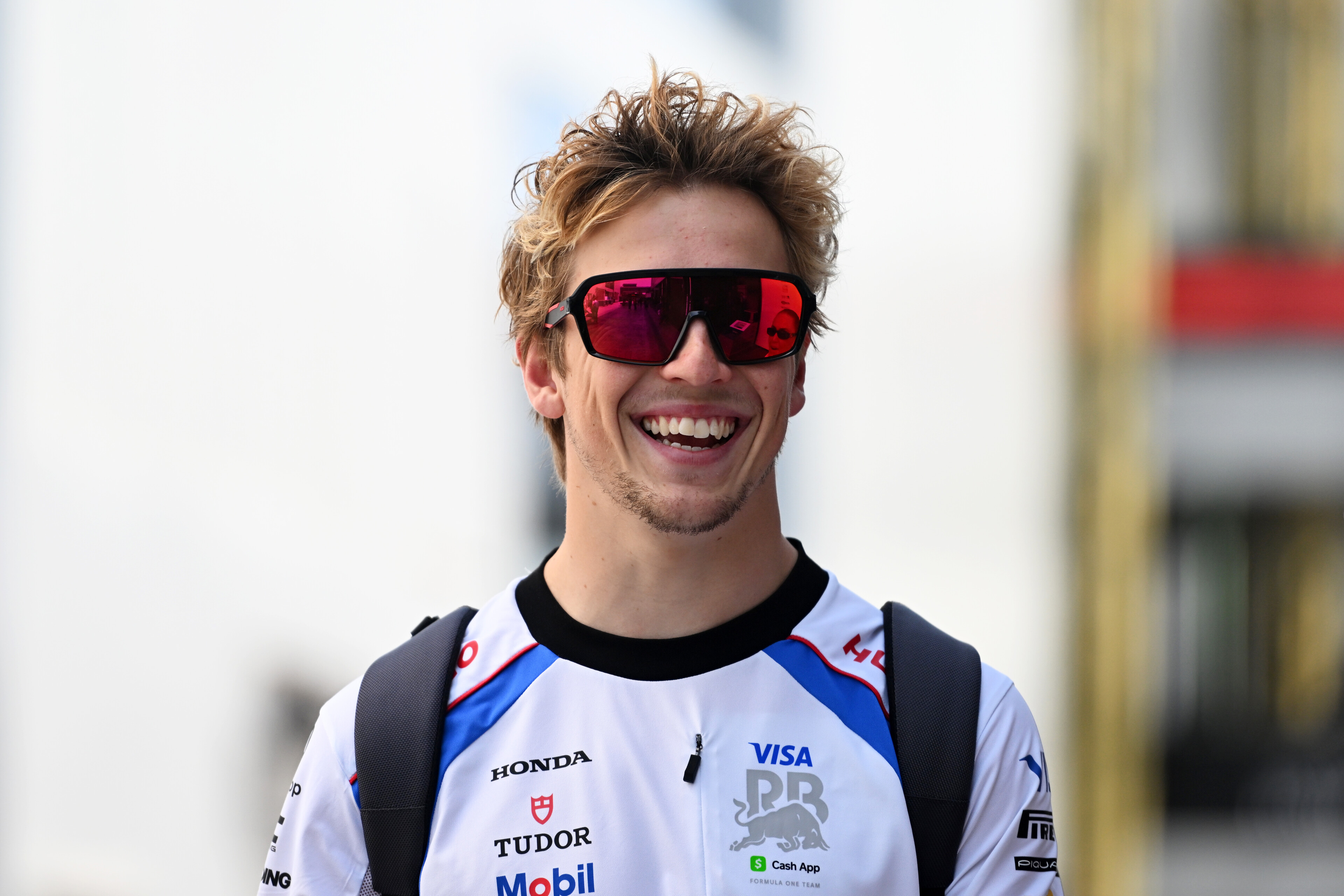 Liam Lawson arrives in the Formula One paddock for the Saudi Arabian Grand Prix. Photo / Red Bull
