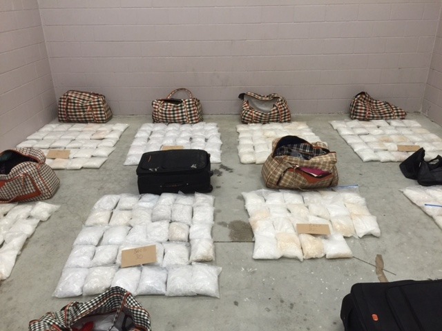 The bags of methamphetamine weighed around 30kg each. Photo / Supplied