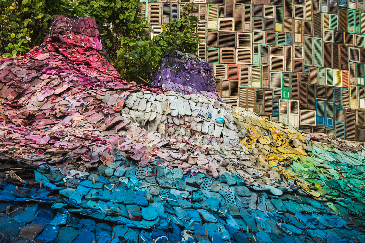 5000 Lost Soles is a large-scale art installation at Desa Potato Head by activist Liina Klauss, made from jandals washed up on Bali's beaches. Photo / Tomasso Riva
For travel - Feb 7