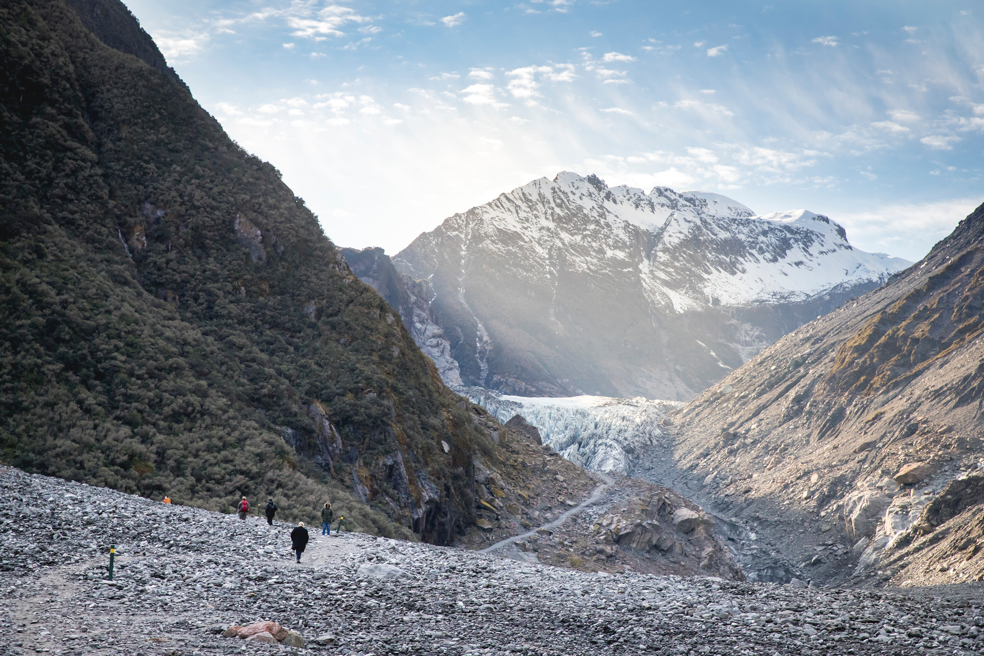 Glaciers like Fox Glacier have notably receded over past decades. Photo / Miles Holden