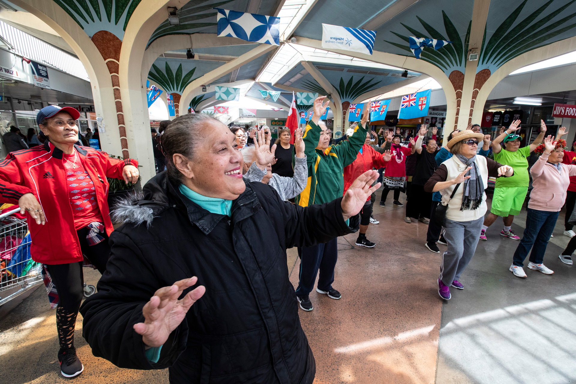Members of the community pictured at the colourful Māngere Town Centre. Photo / Jason Oxenham