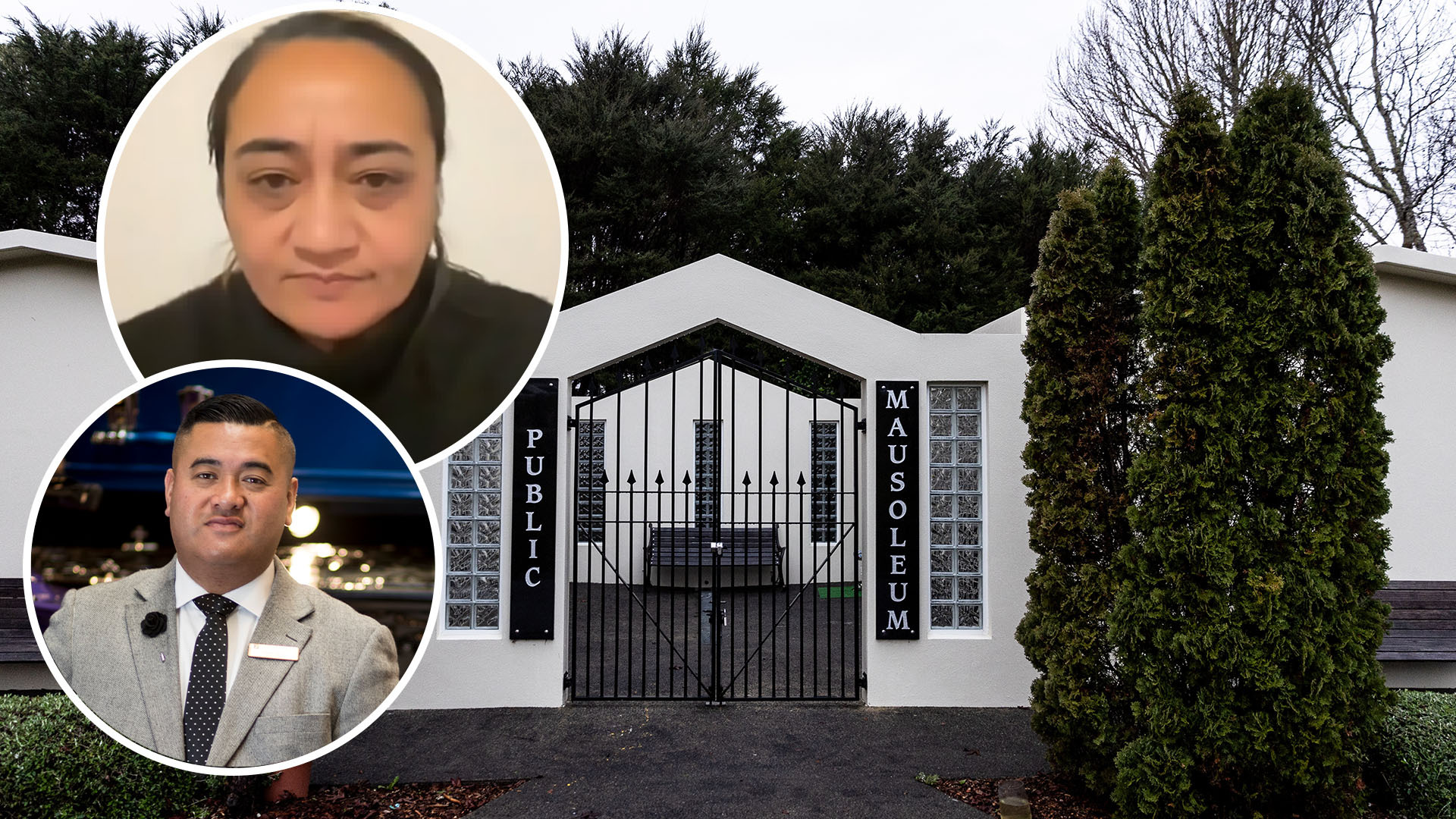 Fiona Bakulich (inset top) was employed by Francis Tipene (inset bottom) at Tipene Funerals. Two families have claimed she put their remains in bags and their coffins did not have the required zinc lining. Photos / Michael Craig, Dean Purcell