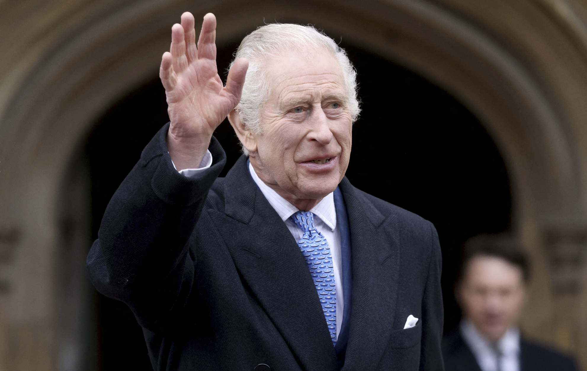 The King was in good spirits during his visit to University College Hospital Macmillan Cancer Centre. Photo / AP, Kin Cheung