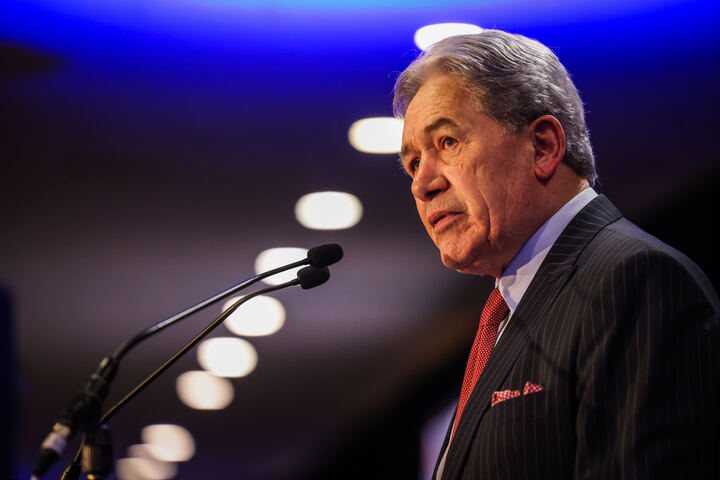 NZ First leader Winston Peters addresses the party's national convention in Hamilton. Photo / Mike Scott