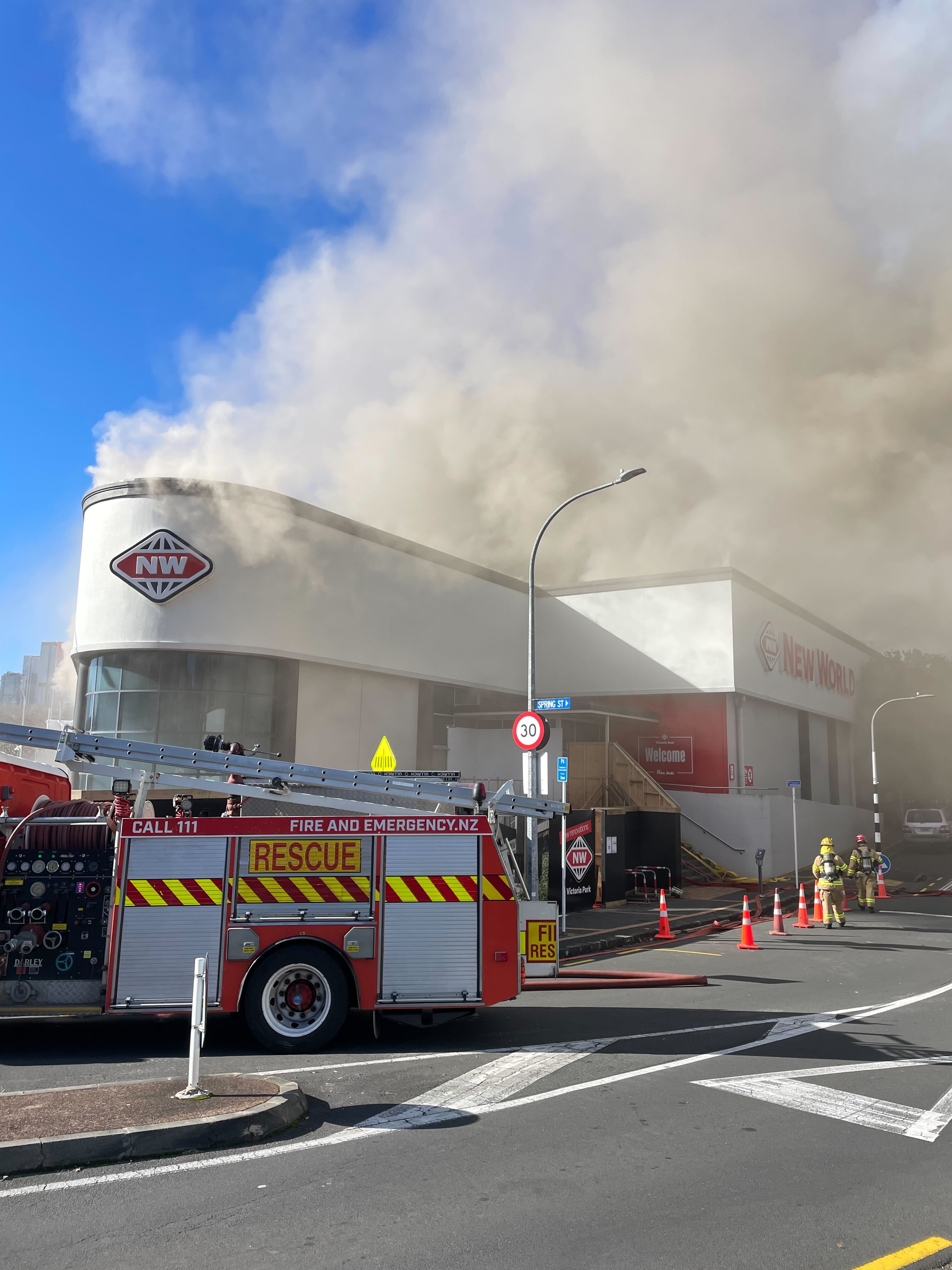 A fire at New World, Victoria Park.