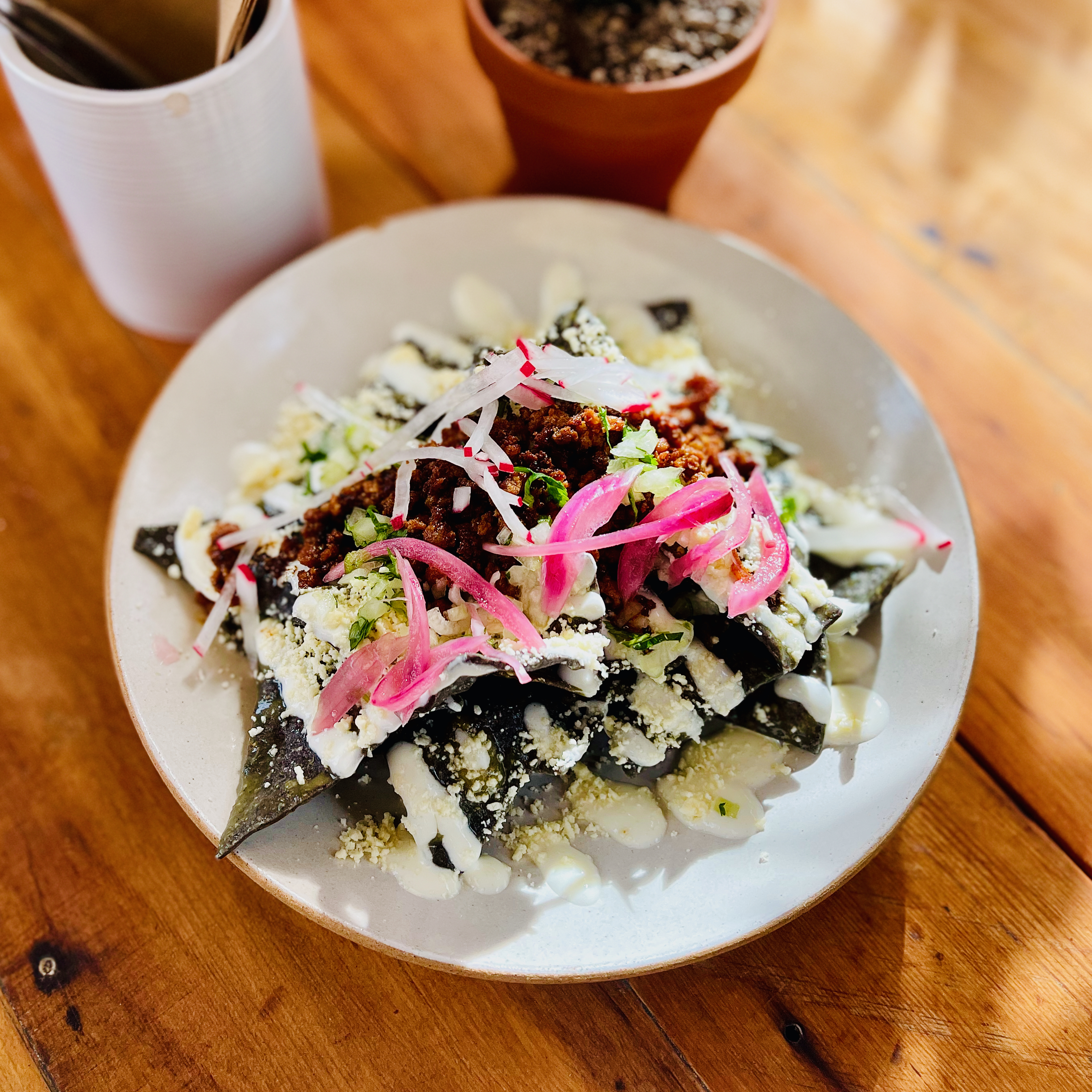 Chilaquiles at Tacoteca. Photo / Jason Nockels