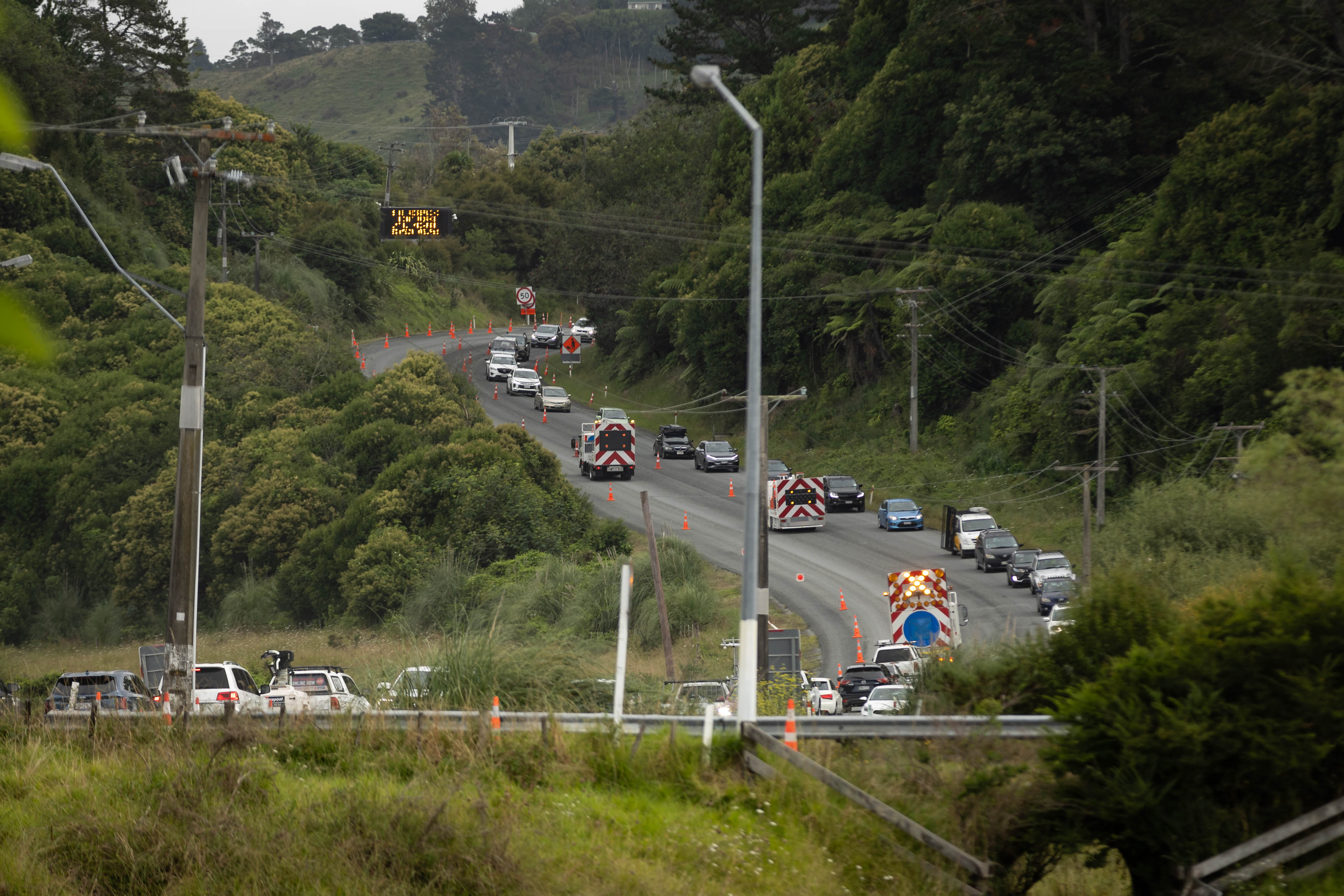 Roadworks on State Highway Two (SH2) earlier this month caused significant congestion problems going in and out of Tauranga. Photo / Alex Cairns