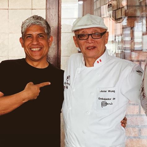 Pablo Arrasco Paz, left, with the godfather of Peruvian ceviche, Javier Wong. Photo / Supplied