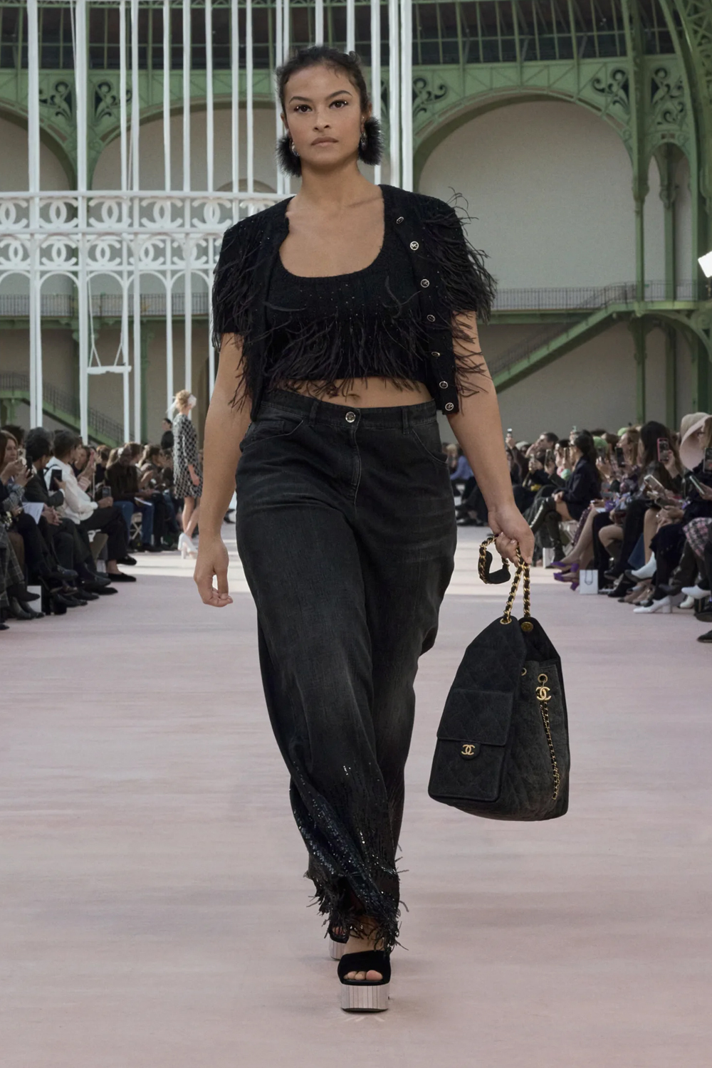 Chanel contrasted denim with opulent details. Photo / Chanel