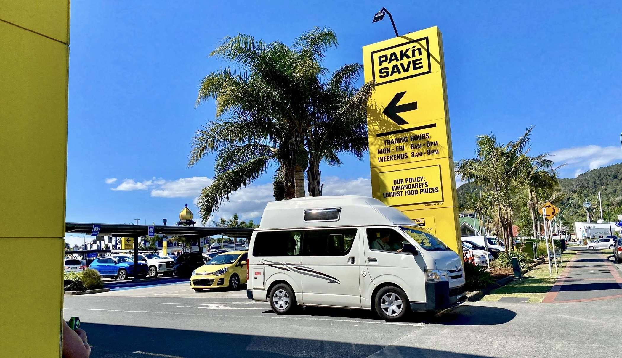 Legal experts say entranceway signs are the contractual agreements between PaknSave and vehicle drivers using its carpark so must be clearly visible. Photo / Sarah Curtis