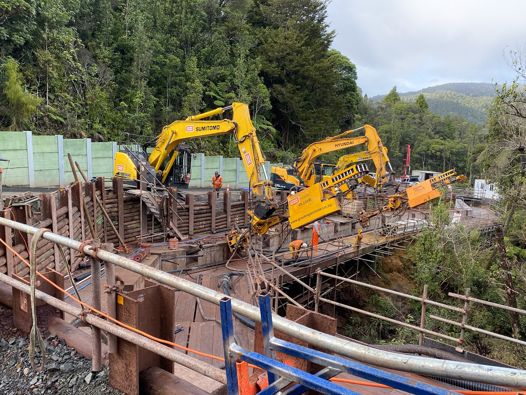 Work is progressing on the SH1 repairs over the Mangamukas, with the road still on track to reopen before Christmas, despite some recent urgent repair work.