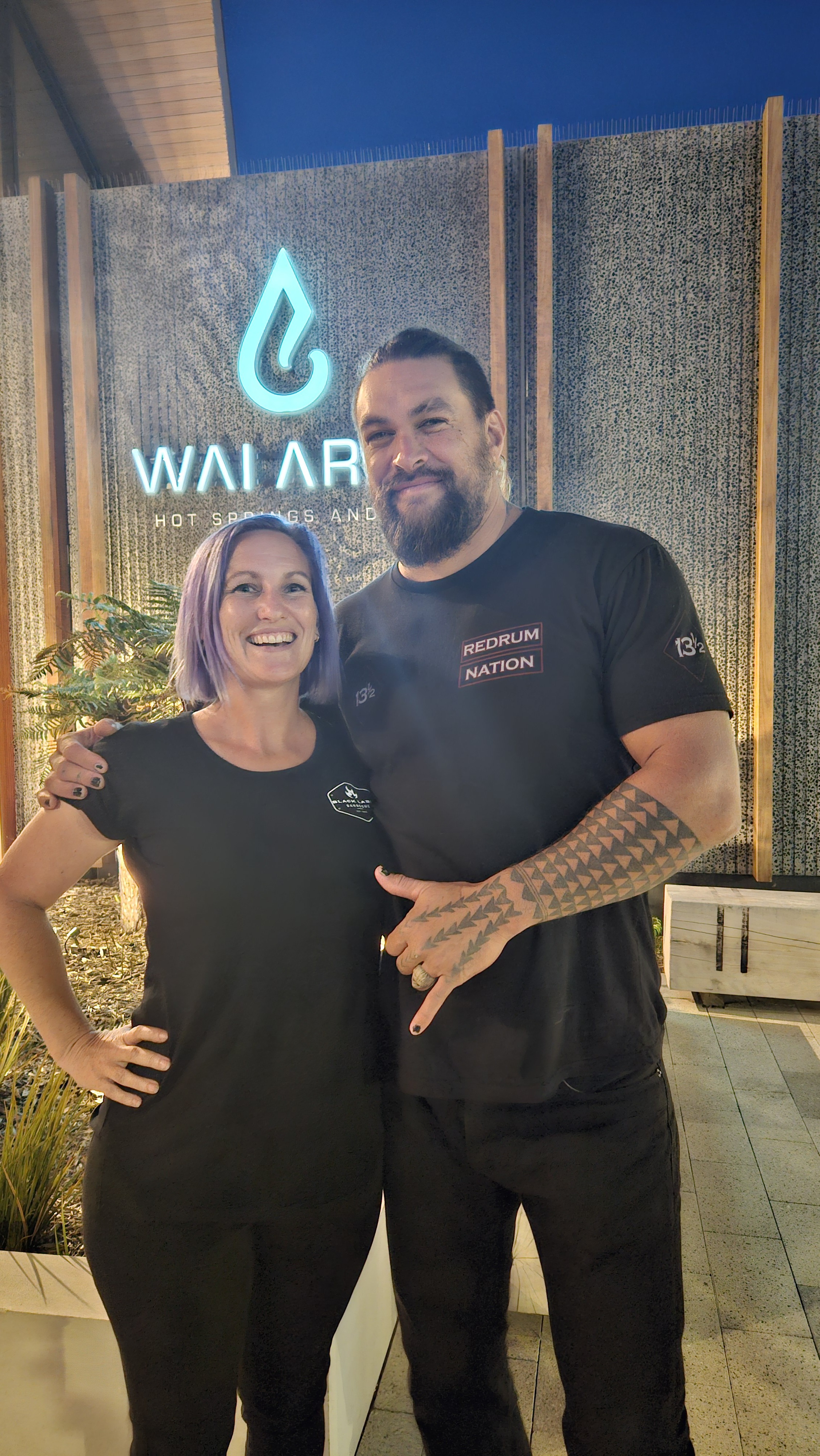 Alia Branson with Jason Momoa.