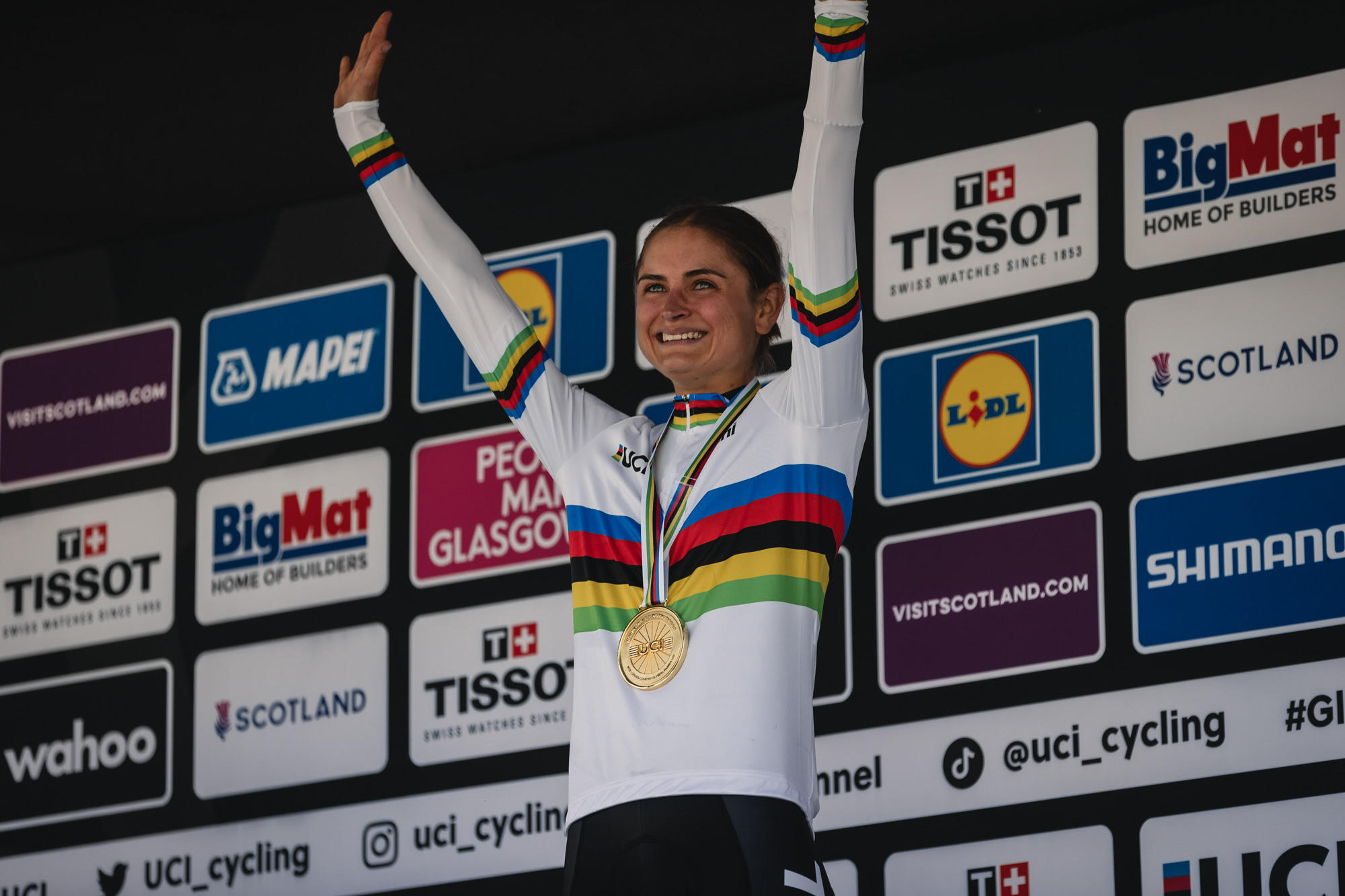 Sammie Maxwell took gold in cross-country at the UCI Mountain Bike World Championships this year. / Cameron Mackenzie