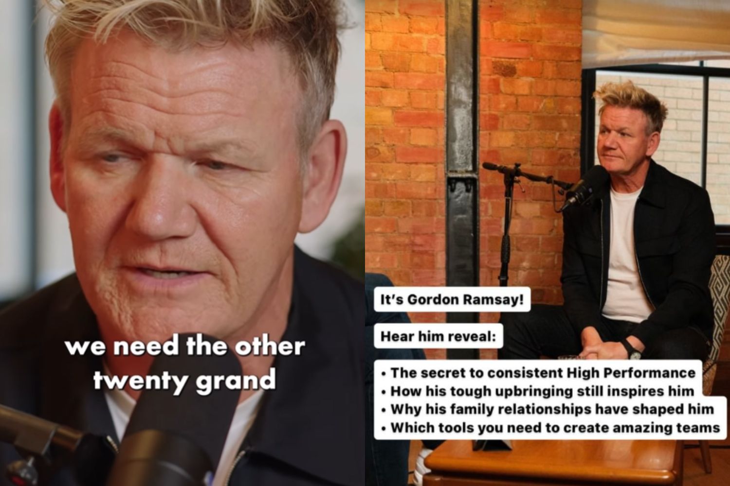 Gordon Ramsay reveals the advice his father-in-law gave him on High Performance podcast. Photos/ Instagram