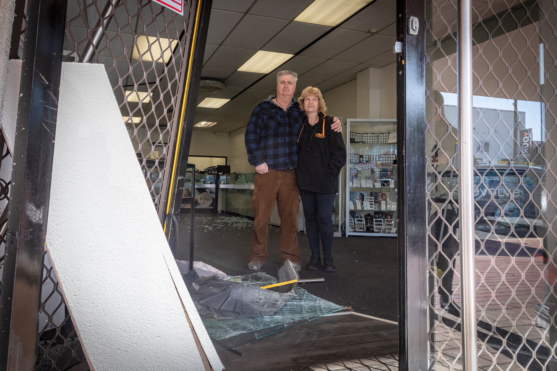 Rod and Janine Pearce's store Rotorua Jewellers has been ram raided three times in the last six months. Photo / Andrew Warner
