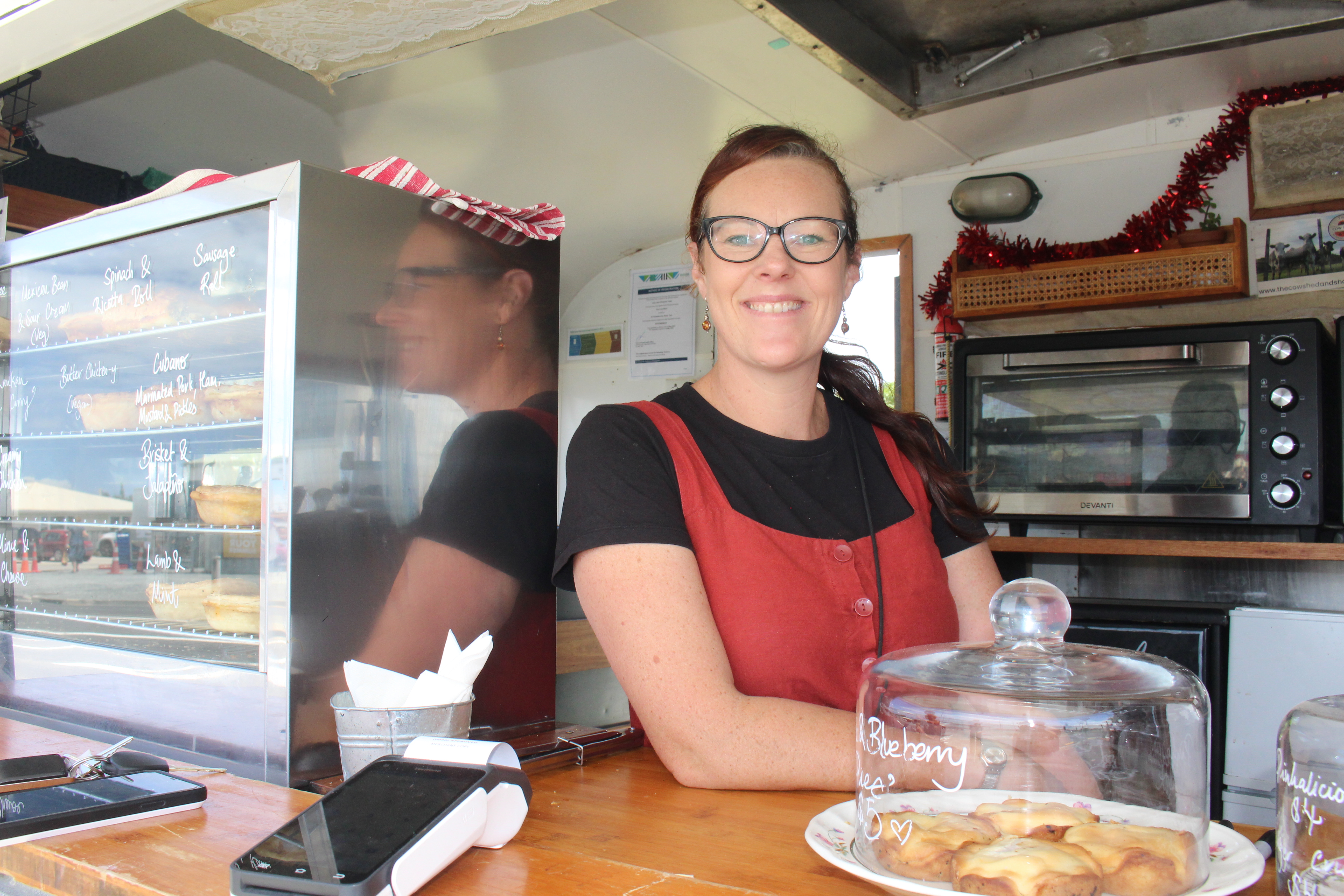 Amy Frater from Cow Shed Pies says the diversion is good for her Mangawhai Village food truck business, which sells homemade pies. Photo / Denise Piper