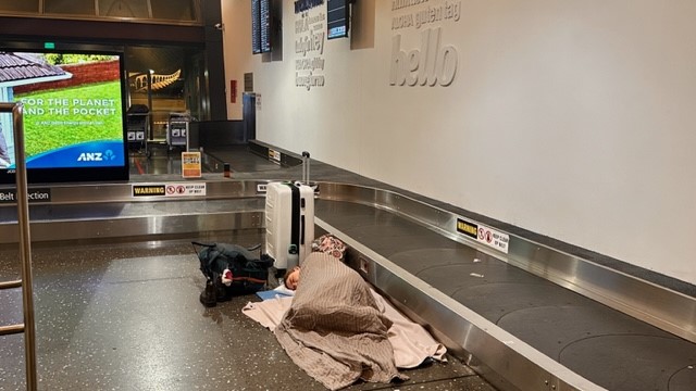 More than 2000 travellers slept at the airport overnight. Photo / Supplied